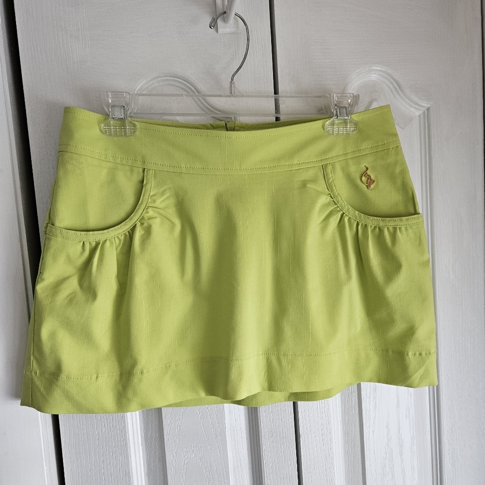 Lime Green Baby Phat Mini Skirt with Embroidered Logo Size 5